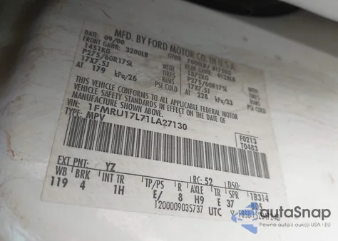 2001 Ford Expedition Eddie Bauer from USA, damaged, VIN 1FMRU17L71LA27130